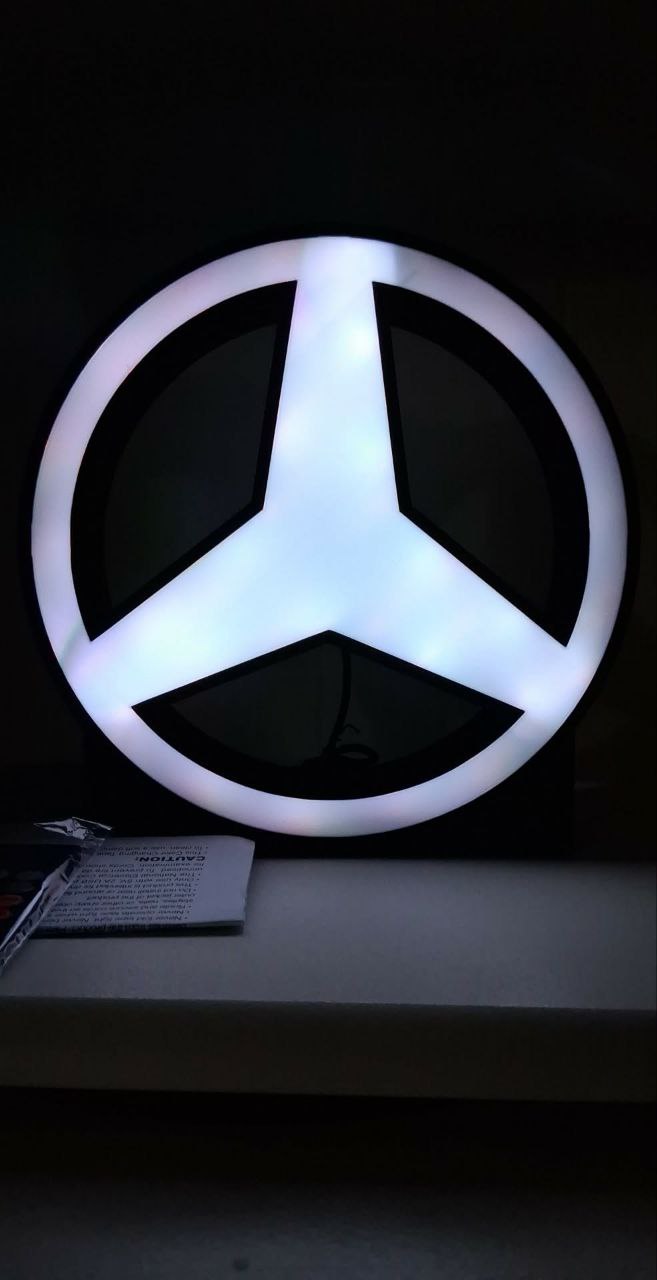 Mercedes LED light box – custom 3D printed – Lit Layer Creations