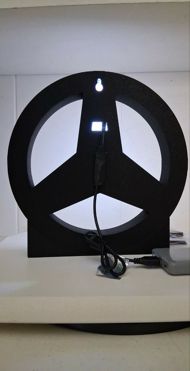 Mercedes LED light box – custom 3D printed – Lit Layer Creations