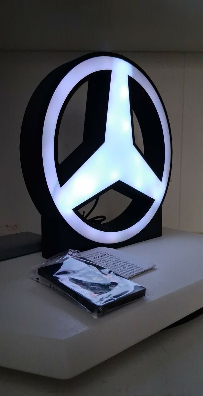 Mercedes LED light box – custom 3D printed – Lit Layer Creations