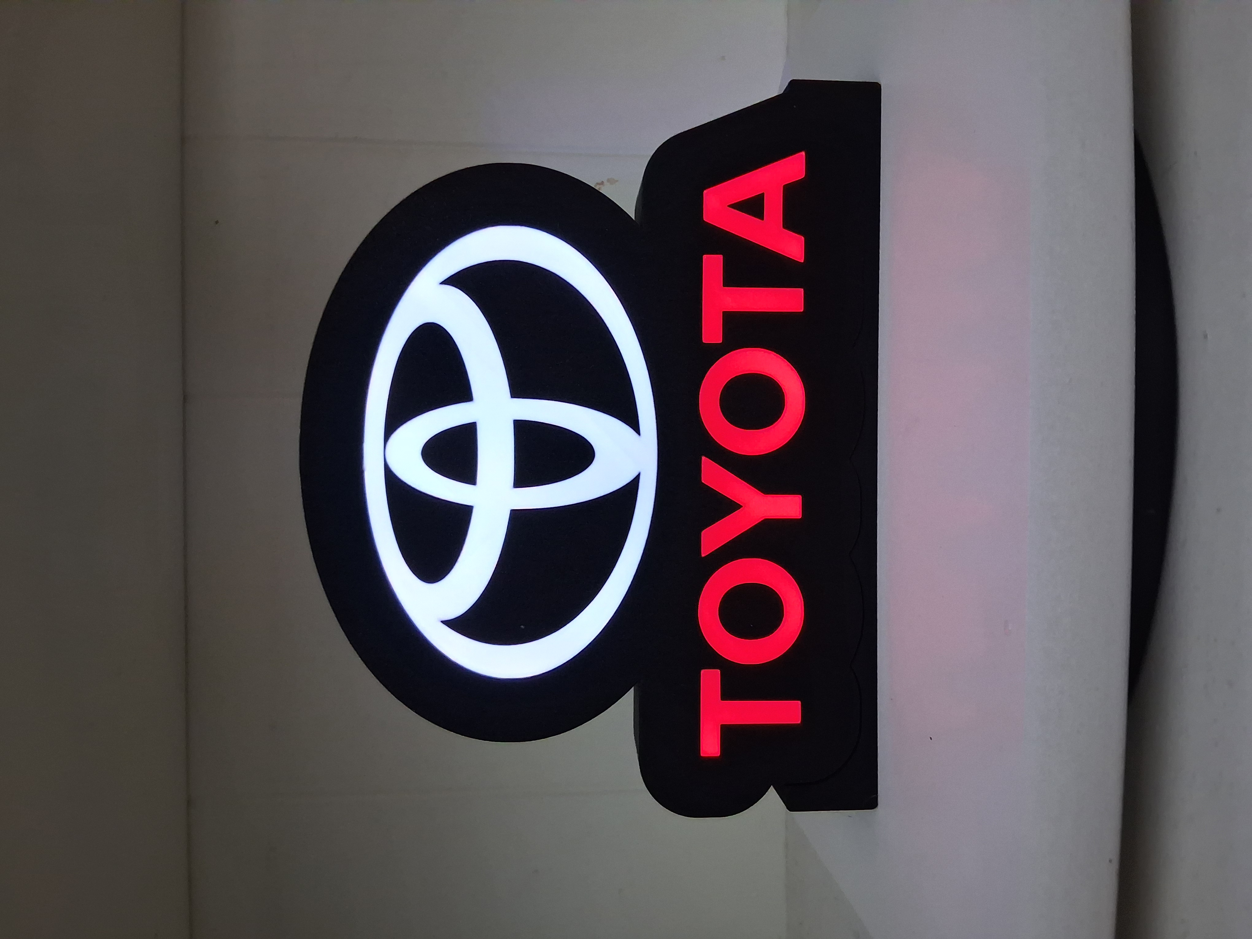 Toyota LED light box – custom 3D printed – Lit Layer Creations