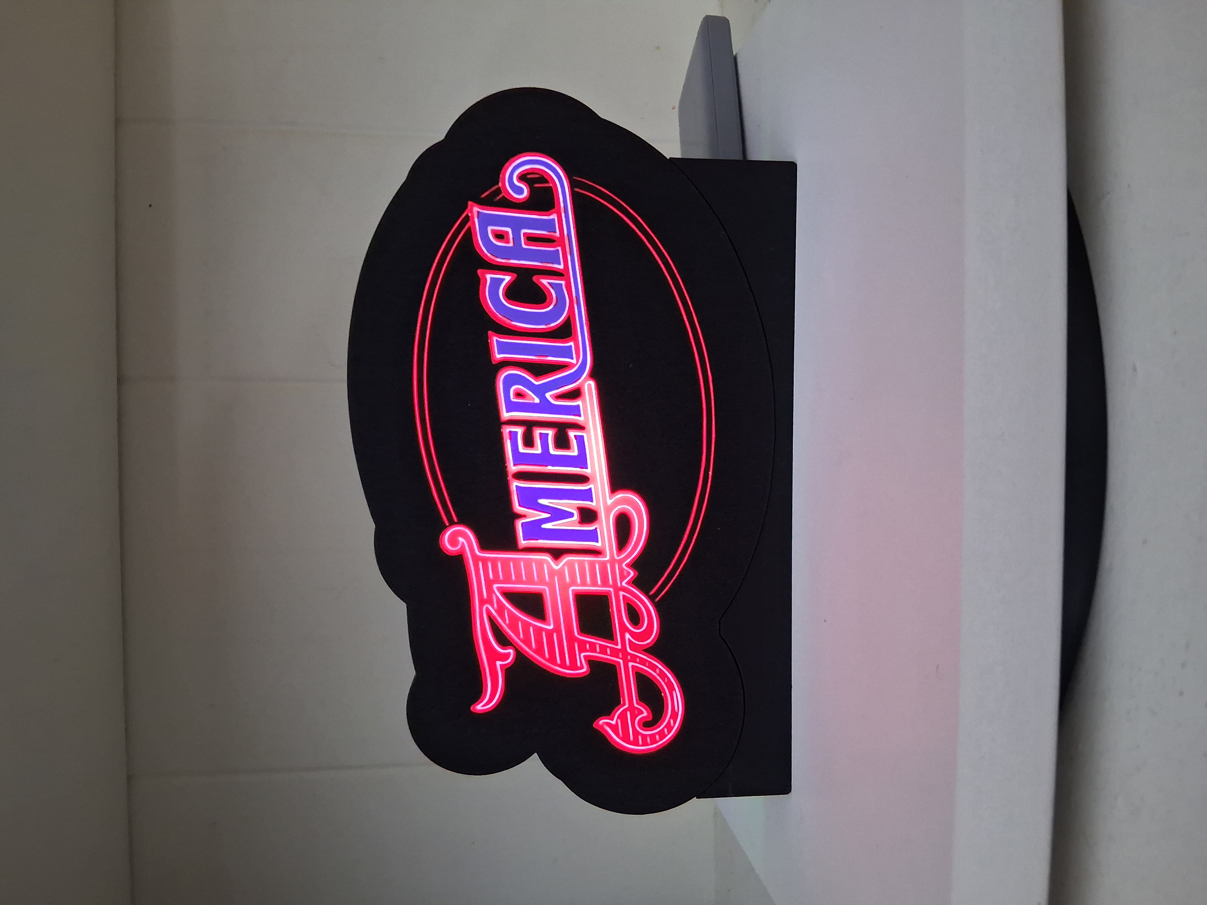 America LED light box – custom 3D printed – Lit Layer Creations