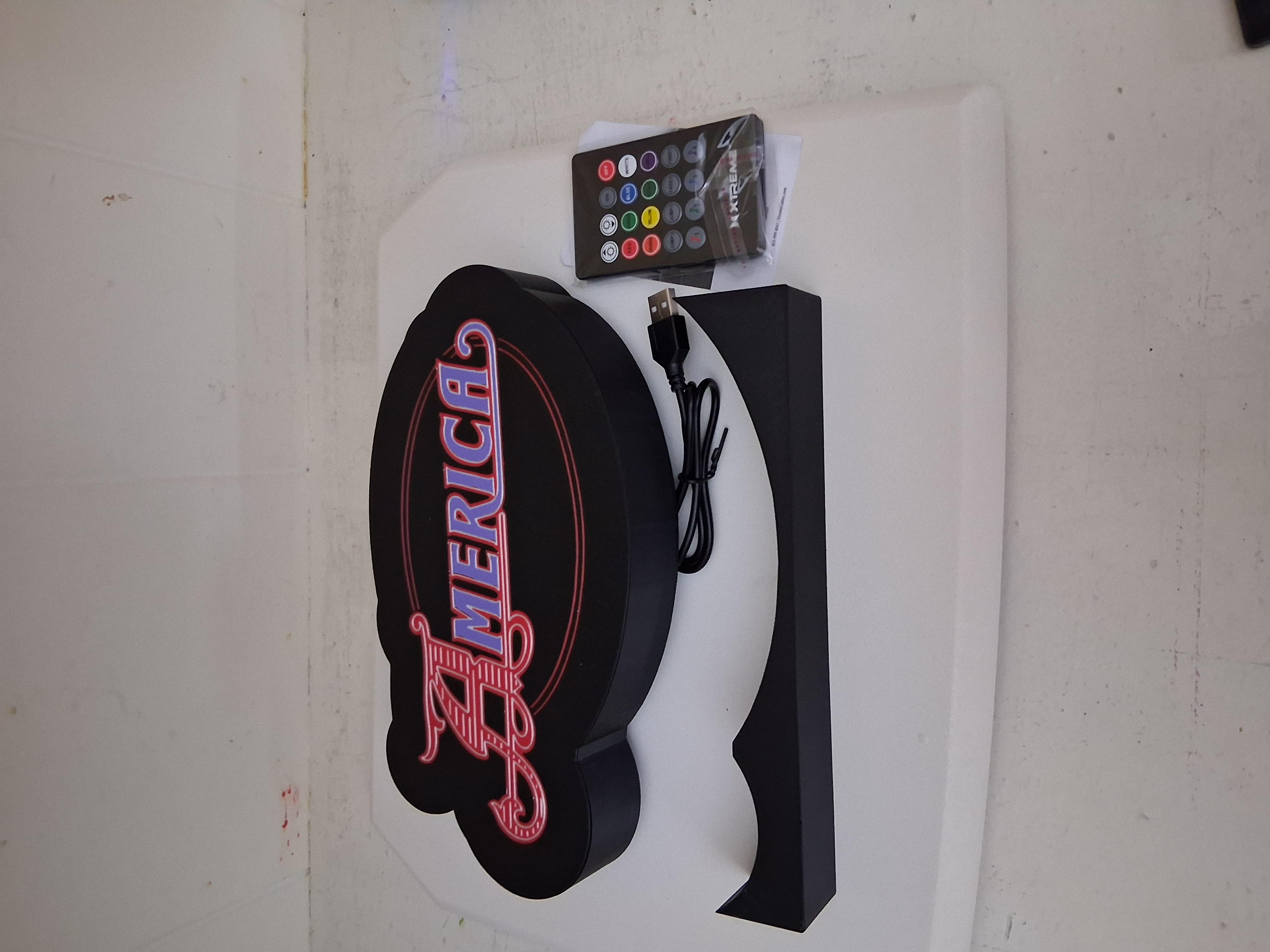 America LED light box – custom 3D printed – Lit Layer Creations