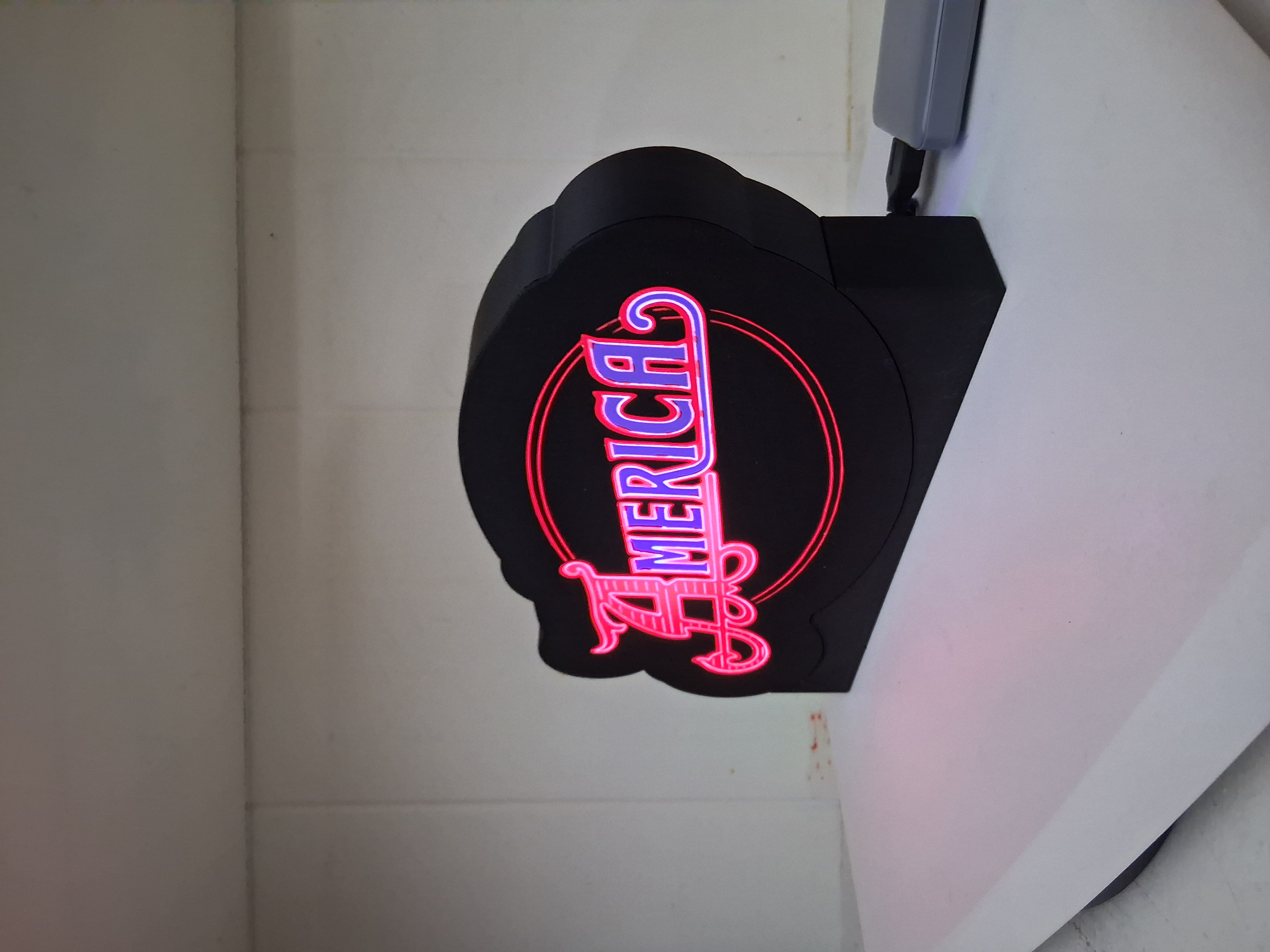 America LED light box – custom 3D printed – Lit Layer Creations