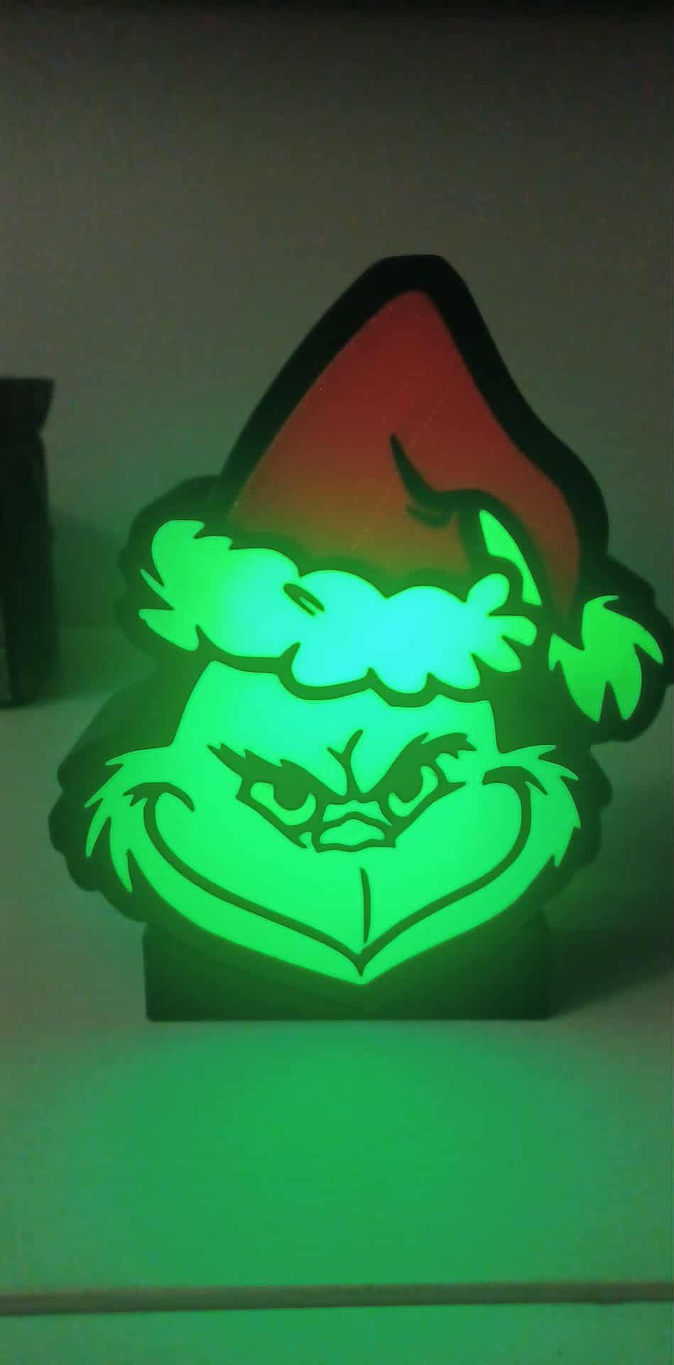 Grinch LED light box – custom 3D printed – Lit Layer Creations