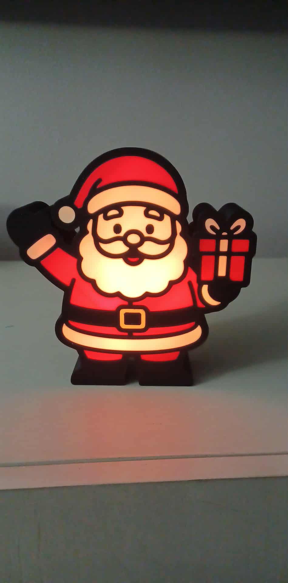 Santa LED light box – custom 3D printed – Lit Layer Creations