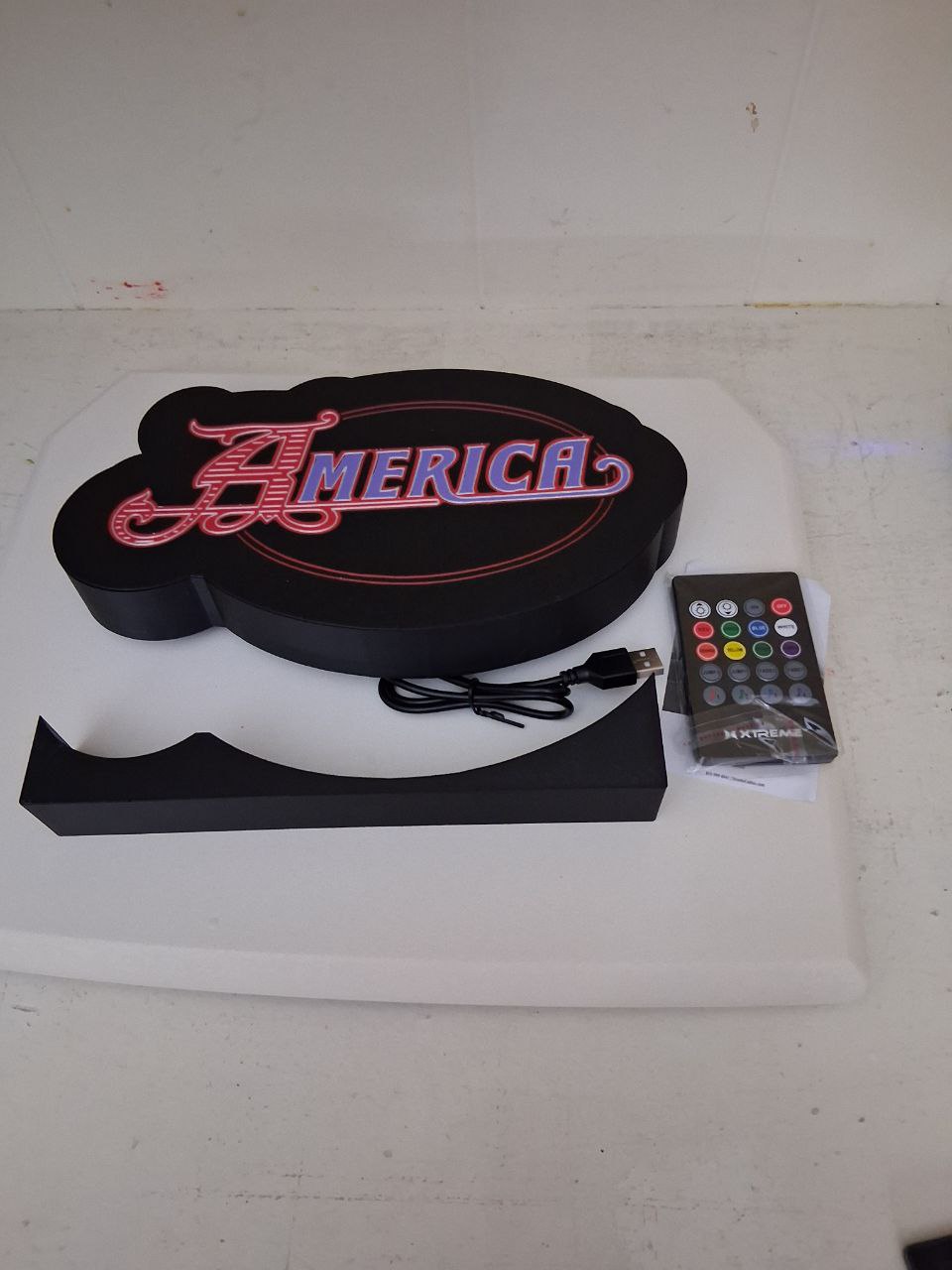 America LED light box – custom 3D printed – Lit Layer Creations