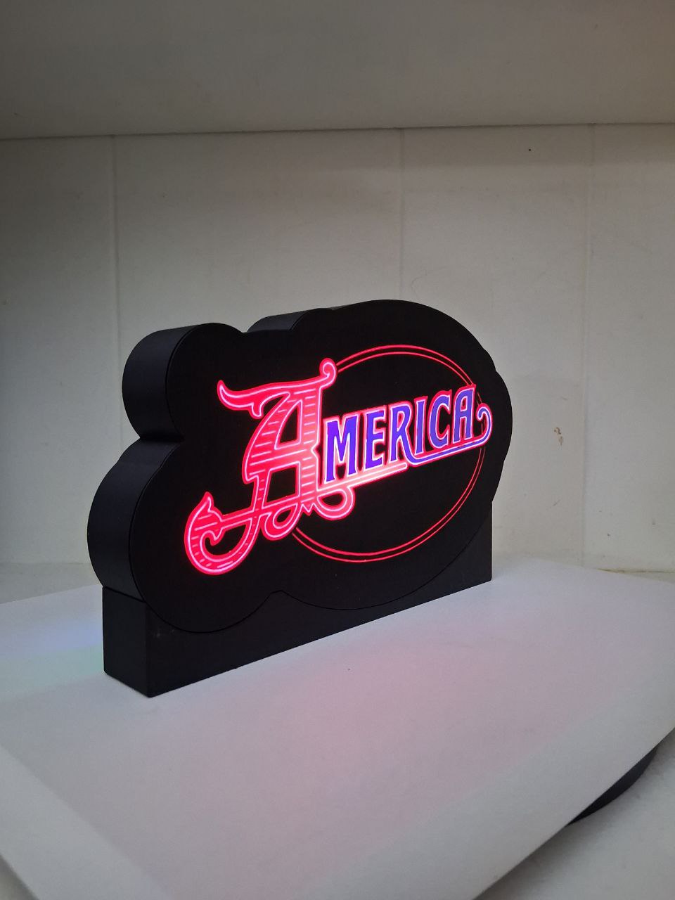 America LED light box – custom 3D printed – Lit Layer Creations