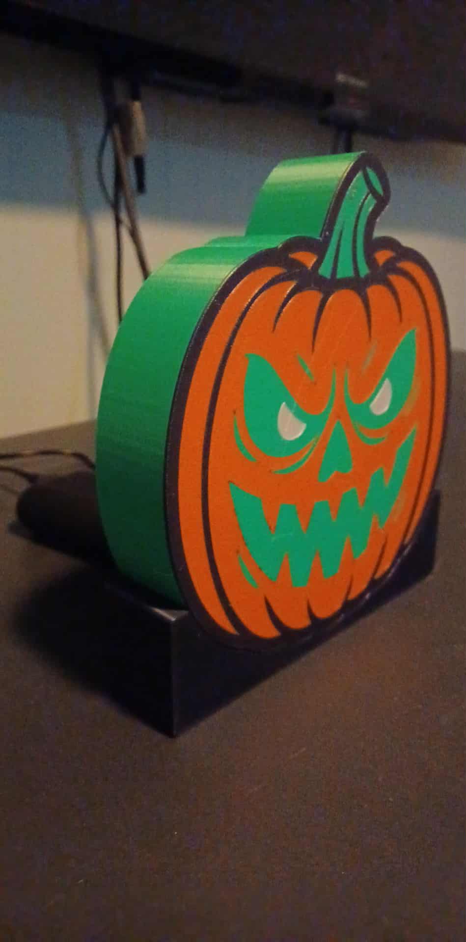 Pumpkin LED light box – custom 3D printed – Lit Layer Creations
