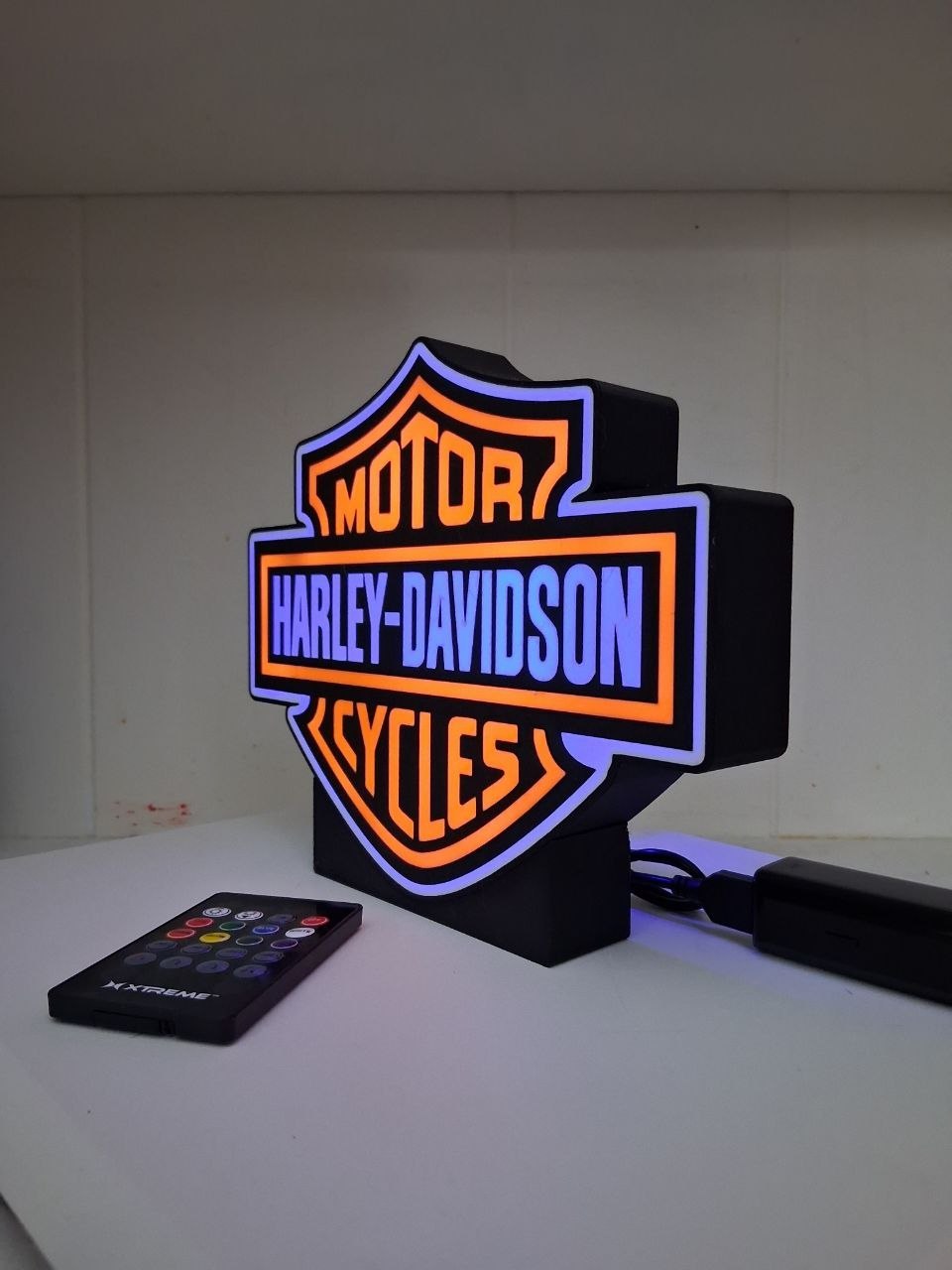 HarleyColored LED light box – custom 3D printed – Lit Layer Creations
