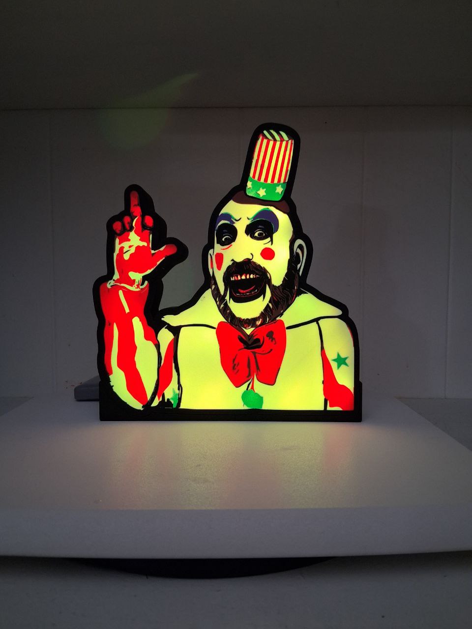 Clown LED light box – custom 3D printed – Lit Layer Creations