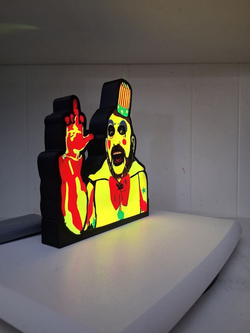 Clown LED light box – custom 3D printed – Lit Layer Creations