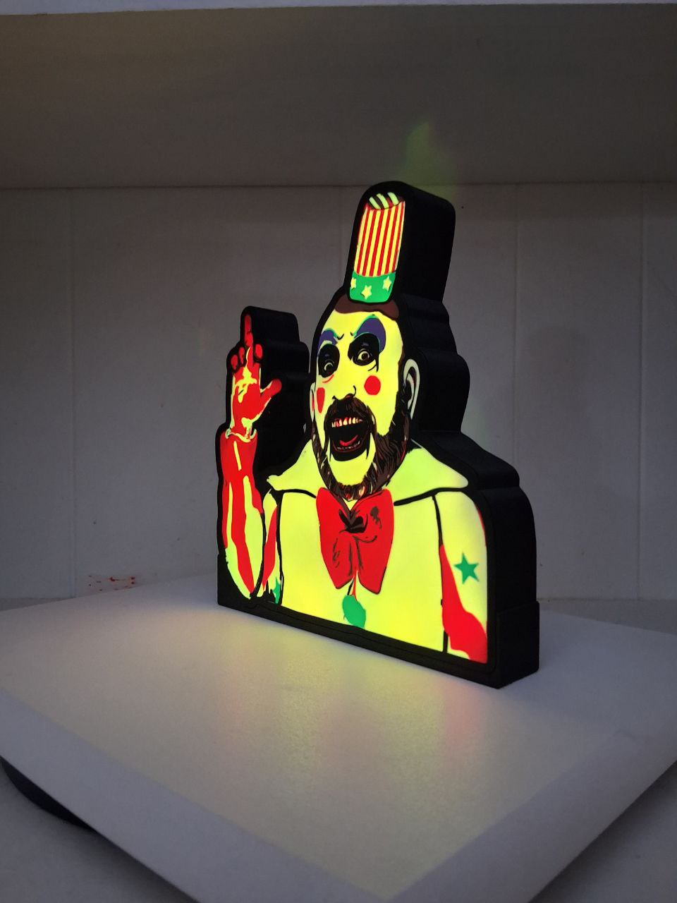 Clown LED light box – custom 3D printed – Lit Layer Creations