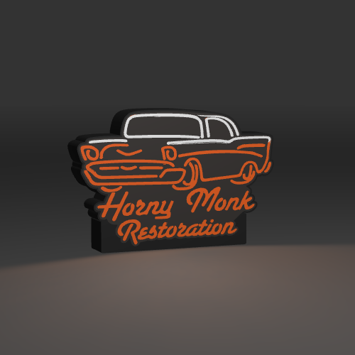 HornyMonkRestoration LED light box – custom 3D printed – Lit Layer Creations