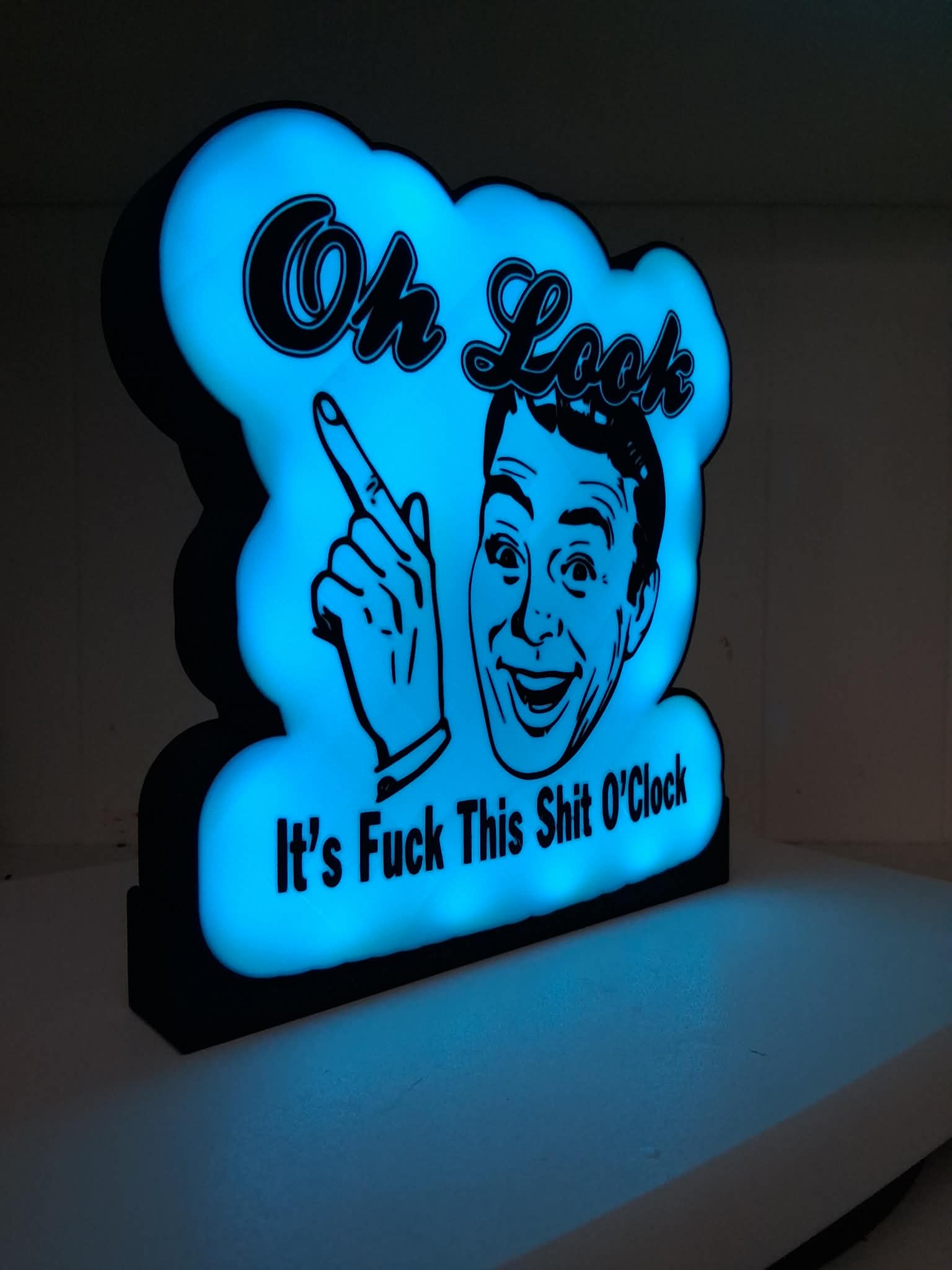 ItsFuckThisChitOclock LED light box – custom 3D printed – Lit Layer Creations