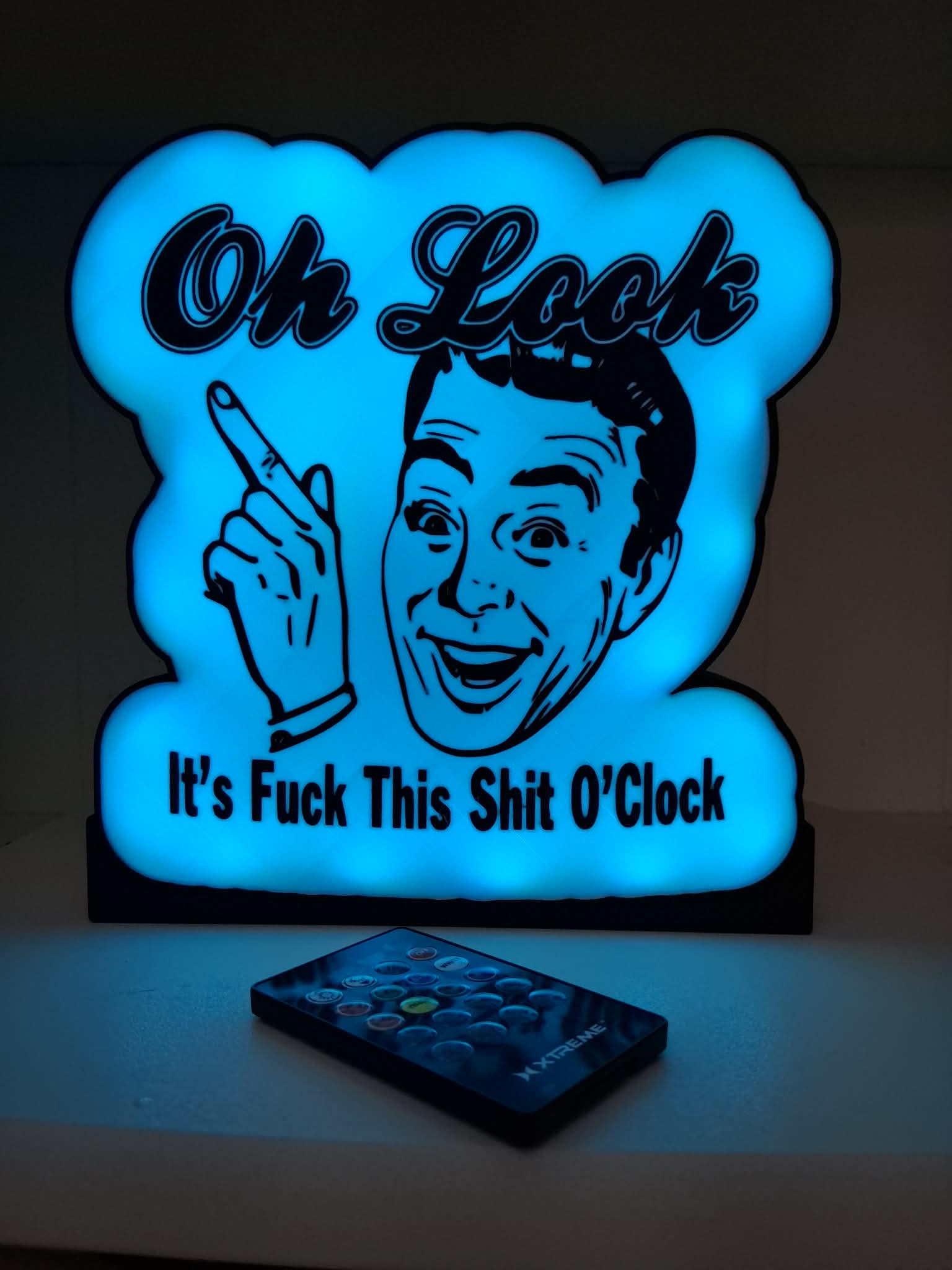 ItsFuckThisChitOclock LED light box – custom 3D printed – Lit Layer Creations