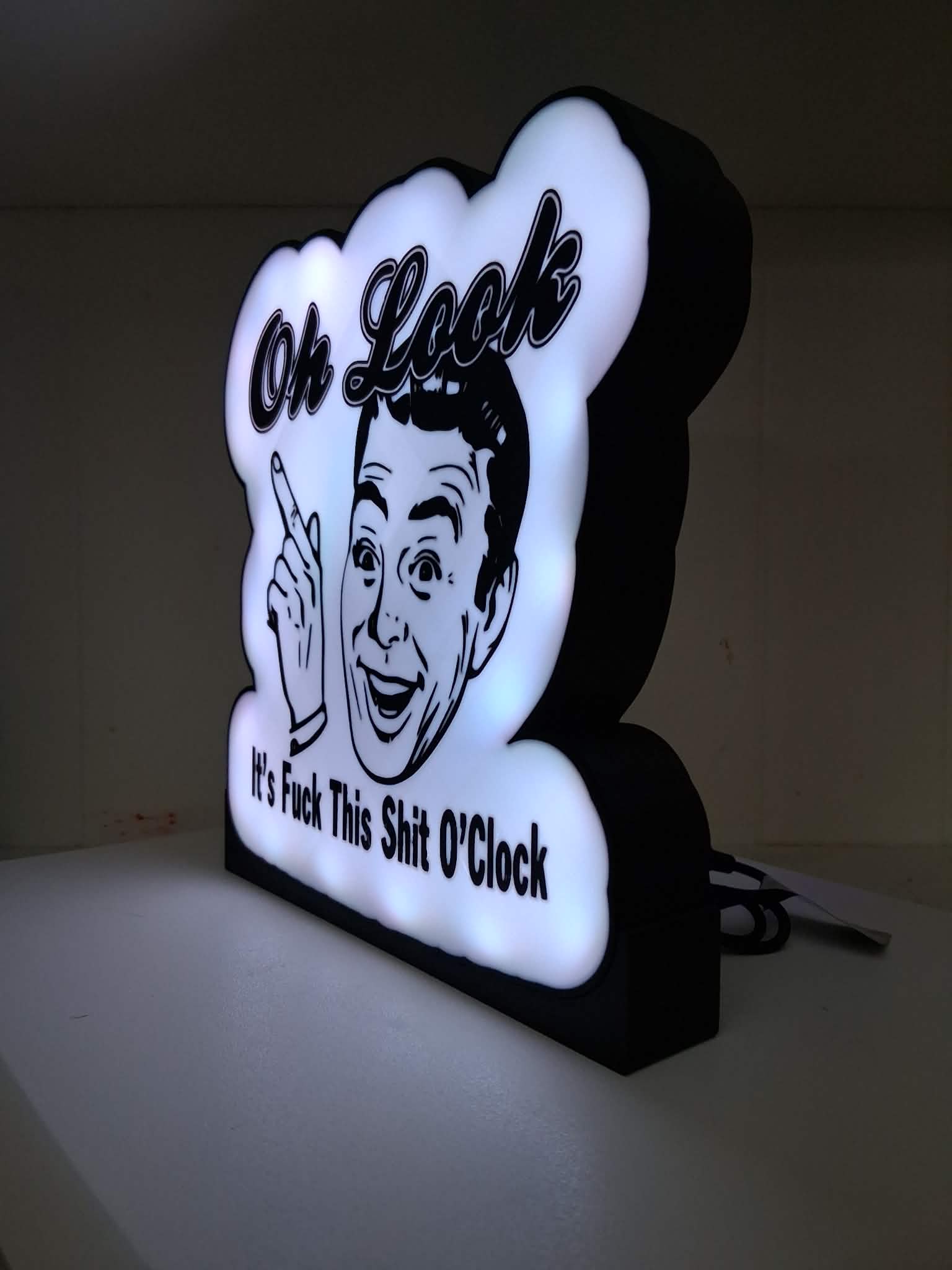 ItsFuckThisChitOclock LED light box – custom 3D printed – Lit Layer Creations