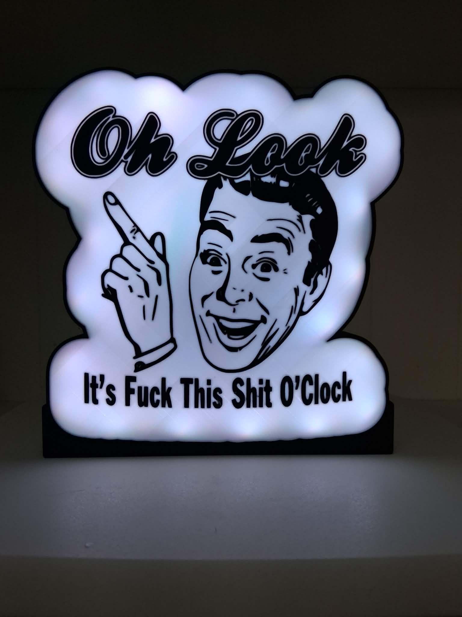 ItsFuckThisChitOclock LED light box – custom 3D printed – Lit Layer Creations