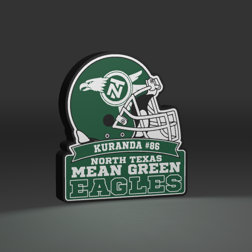 NorthTexasMeanGreenEagles LED light box – custom 3D printed – Lit Layer Creations