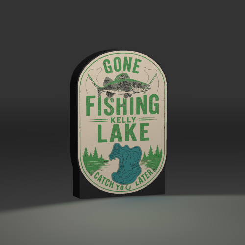 GoneFishingKellyLakeWi LED light box – custom 3D printed – Lit Layer Creations