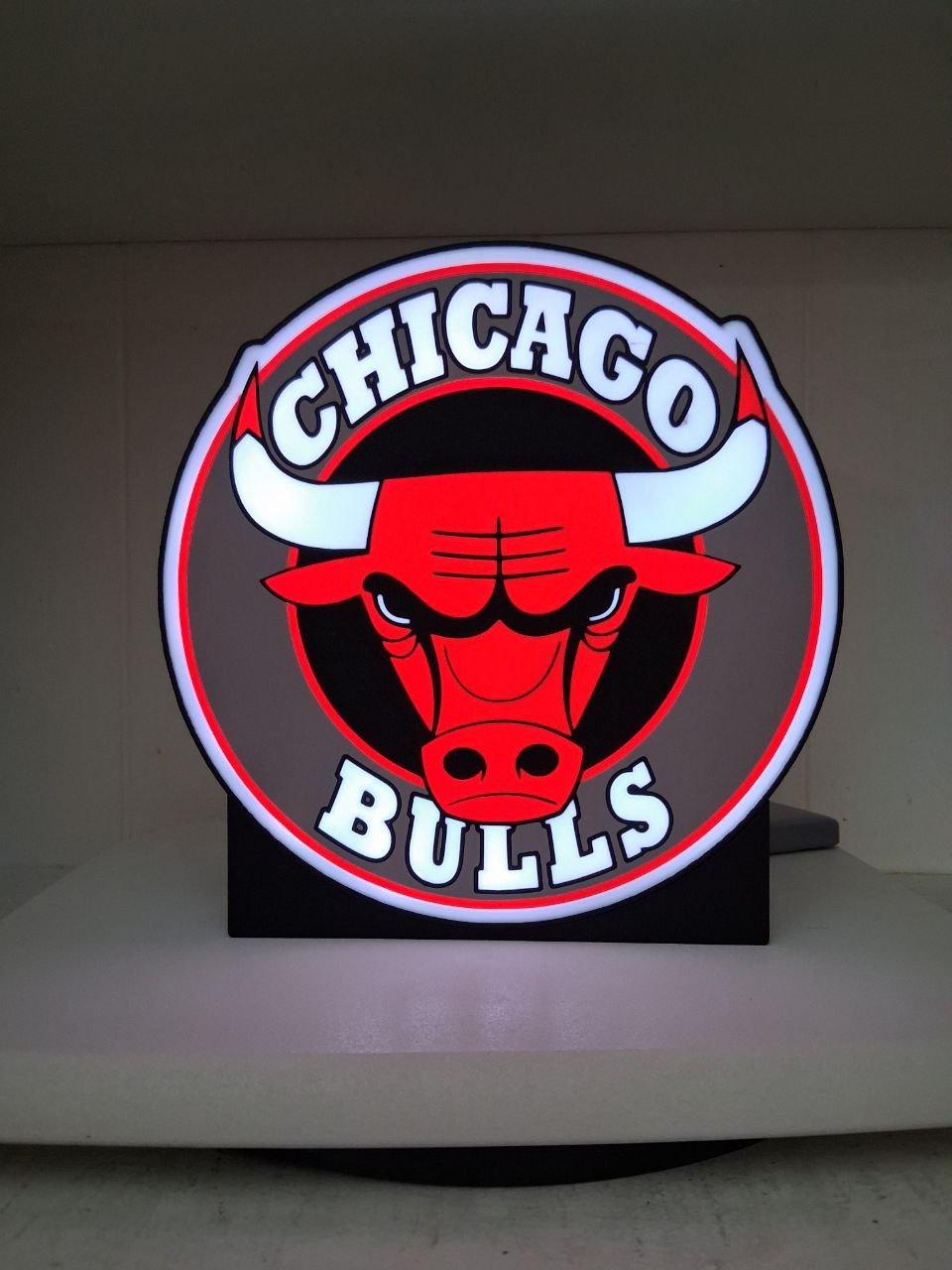 ChicagoBulls LED light box – custom 3D printed – Lit Layer Creations