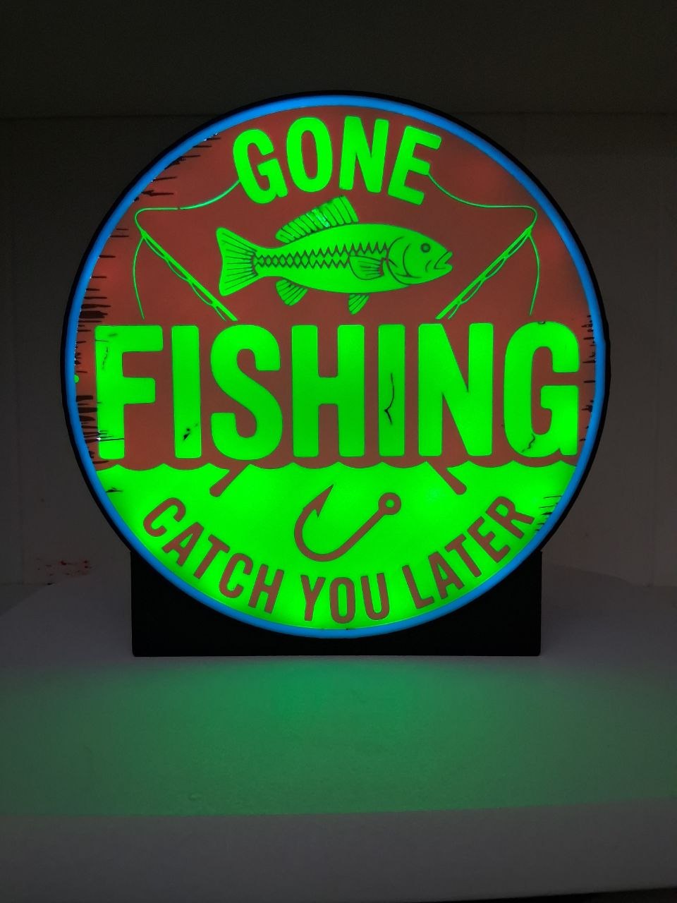 Gone Fishing LED light box photo 2 – Lit Layer Creations