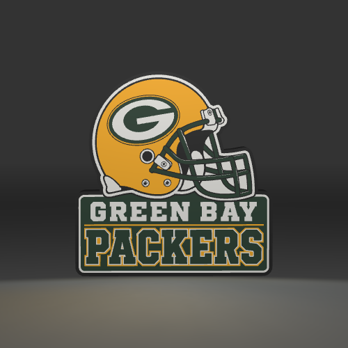 PackersHelmetname LED light box – custom 3D printed – Lit Layer Creations