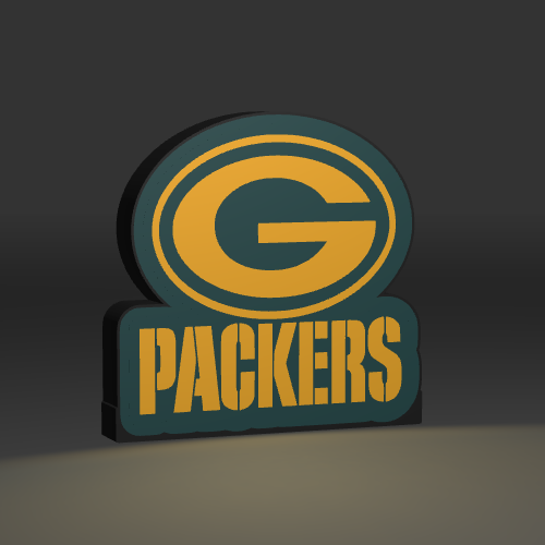 PackersNameNg LED light box – custom 3D printed – Lit Layer Creations
