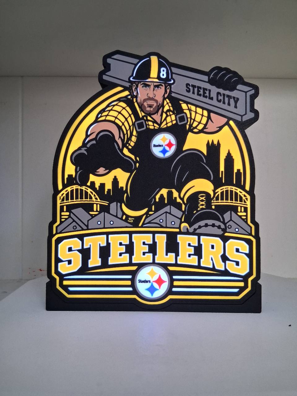Steelers Steel City Fan LED Light Box Sign photo 5 – Lit Layer Creations