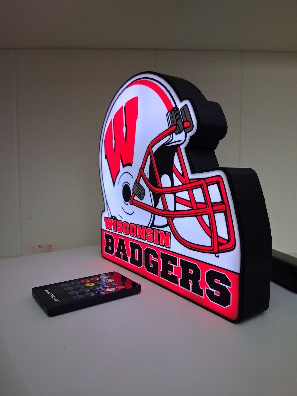 badgersWisconsinHelmet LED light box photo 3 – Lit Layer Creations