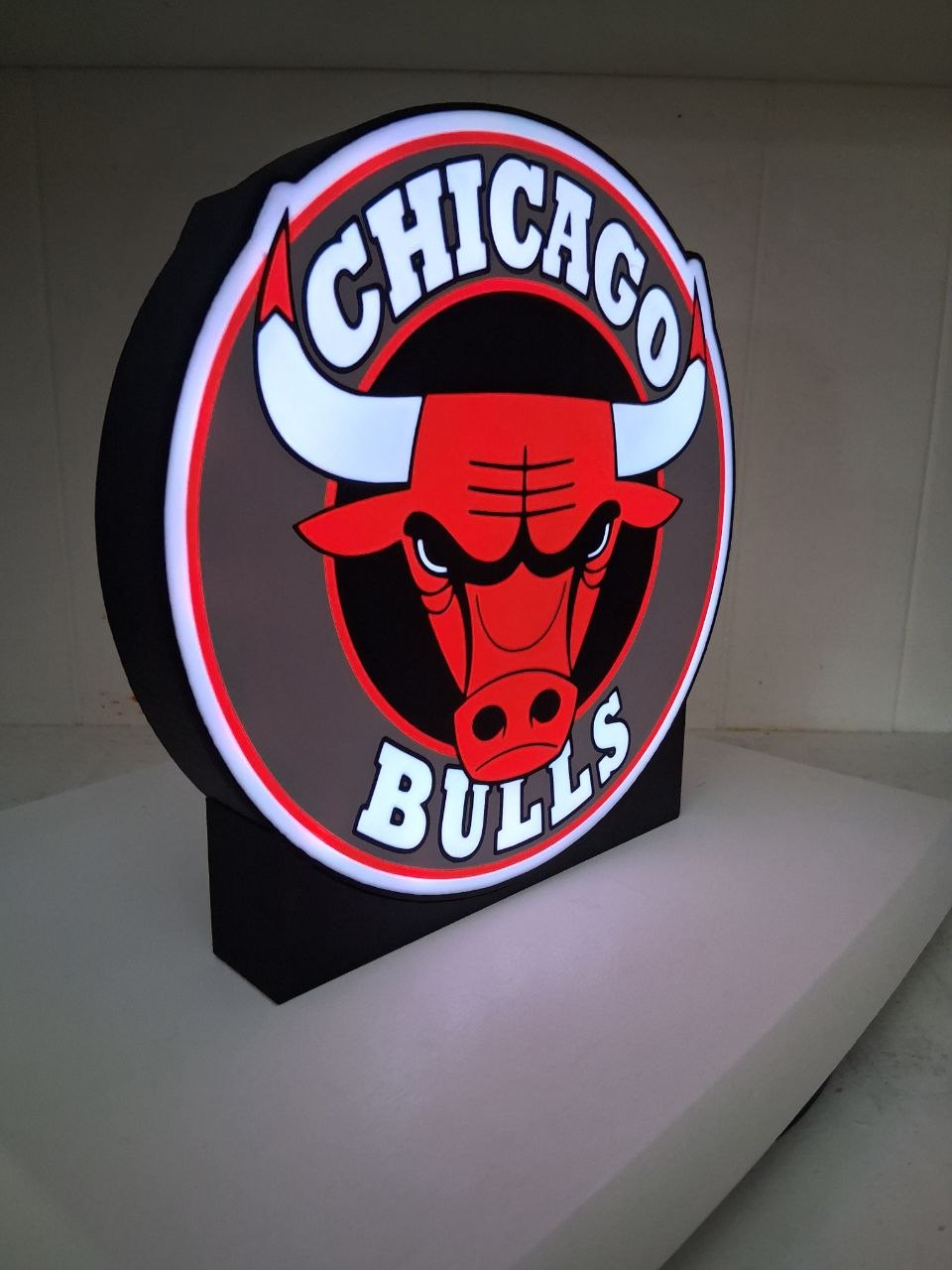 ChicagoBulls LED light box – custom 3D printed – Lit Layer Creations