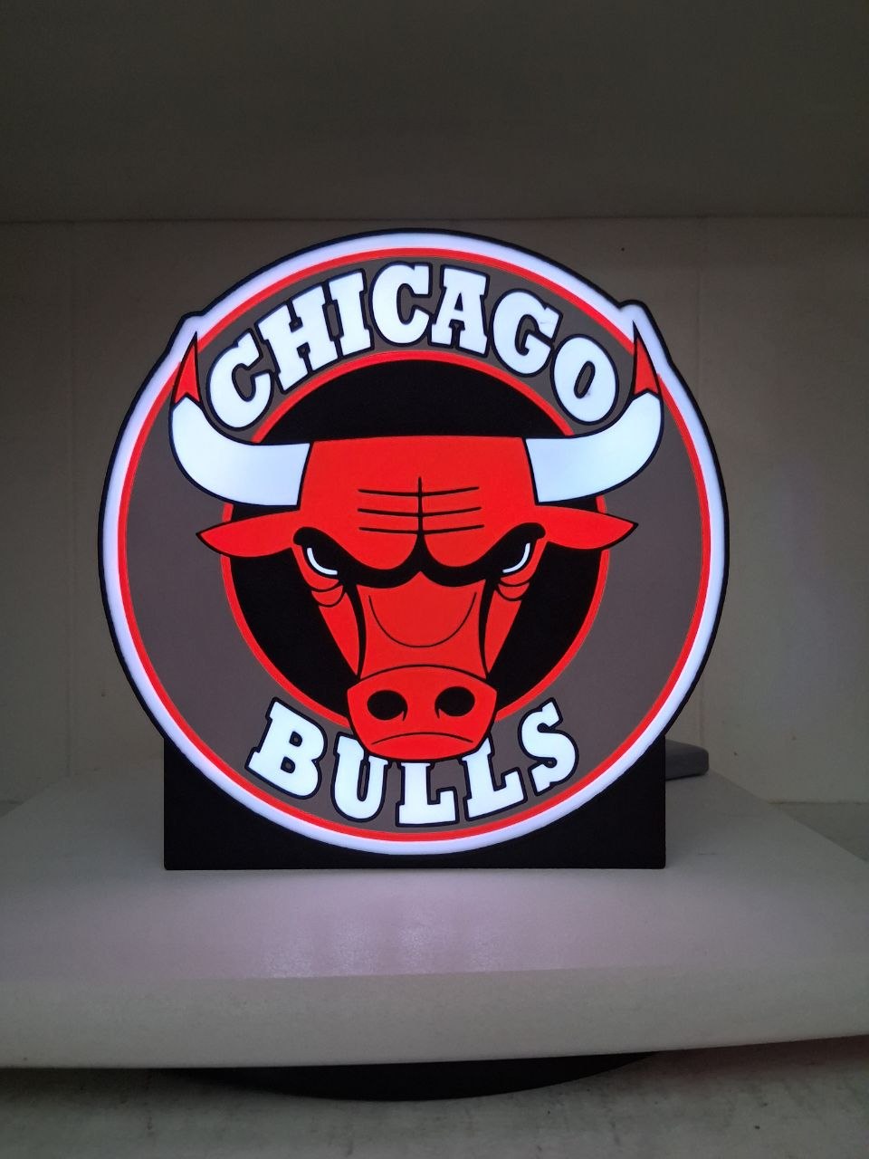 ChicagoBulls LED light box – custom 3D printed – Lit Layer Creations